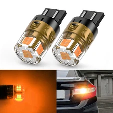 2x LASFIT 7443 7440 LED Front Turn Signal Light Bulbs 3000K Amber Super Bright