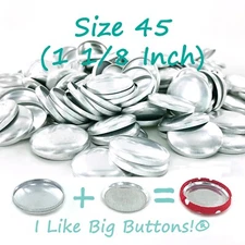 Cover Buttons: Size 45 (1 1/8 inch/28 mm) Pick Back & Quantity, Fabric Buttons