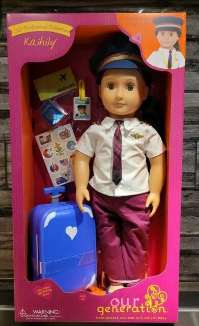 Our Generation Doll Kaihily BD31200 Air Travel Pilot Professional Career Travel