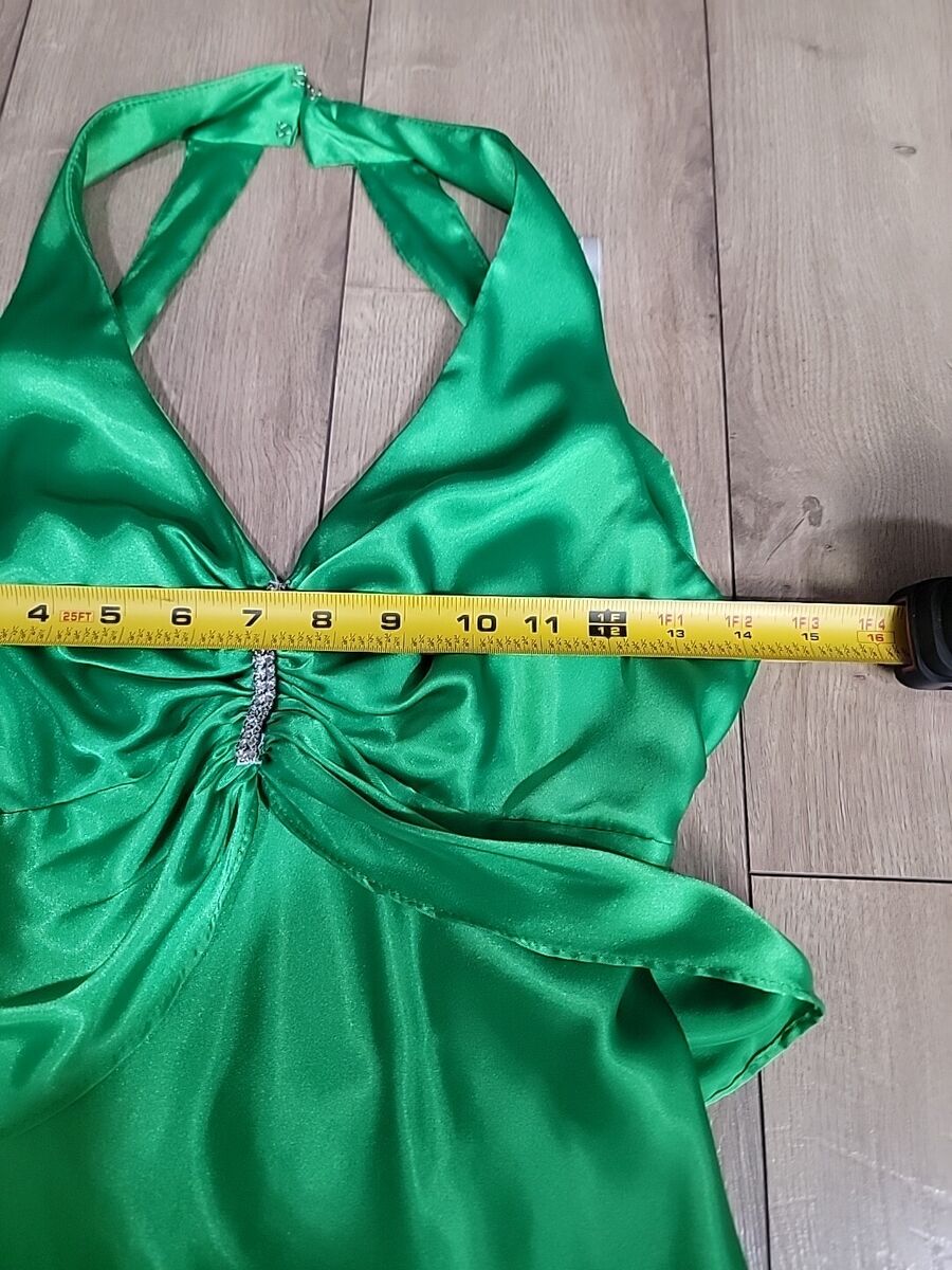 Zum Zum by Niki Livas Y2K Green Halter Formal Satin Prom Zum Zum by Niki Livas Y2K Green Halter Formal Satin Prom