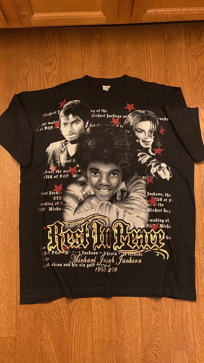 Michael Jackson RIP Memorial Black Graphic Short Sleeve T-Shirt