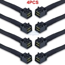 4pcs Internal HD Mini SAS SFF-8643 to SFF-8643 High Destiny Cable 100-Ohm 0.5m