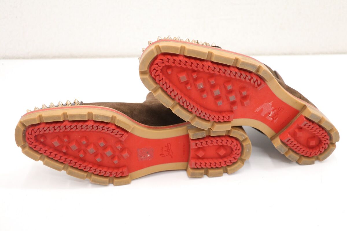 Christian Louboutin Melon Spikes Suede Chelsea Boots Mens Christian Louboutin Melon Spikes Suede Chelsea Boots Mens
