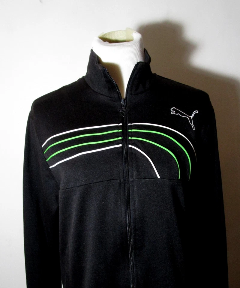 Chaqueta de calentamiento atlética PUMA negra con cremallera completa cuello falso talla S Foto 4 de 4