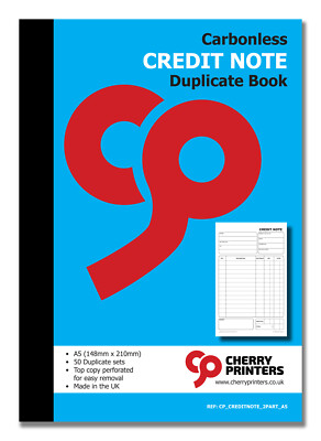 NCR Gutschrift Duplikat 2-teiliges Buch A5 (148 mm x 210 mm) 50 Sets selbstdurchschreibend 