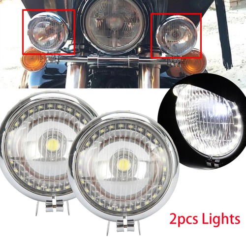 Motorcycle Chrome Visor Bullet Headlight Lamp For Harley Bobber Chopper Custom - 第 1/12 張圖片