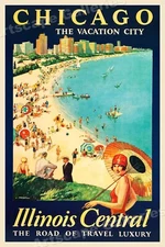 1929 Chicago the Vacation City Vintage Style Travel Poster - 24x36