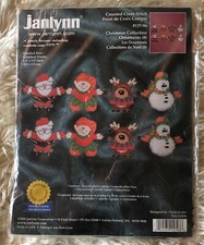 2000 Janlynn 8 Ornament Counted Cross Stitch Christmas Collection Kit New in Pkg
