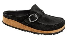 Birkenstock BUCKLEY Suede Clog Narrow Width US 7 BLACK EU 38 