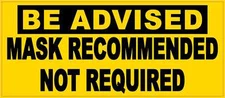 7in x 3in Mask Recommended Vinyl Sticker Car Truck Vehicle Bumper Decal