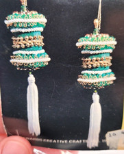 RARE LeeWards EMERALD BEAUTY Carousel Vtg Sequin Bead Christmas Ornament Kit