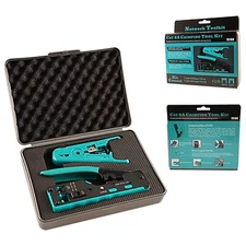 Rj45 Pass Through Crimp Tool Kit Ethernet Crimper Cat5 Cat5e Cat6 Cat6a Cat7 Cri