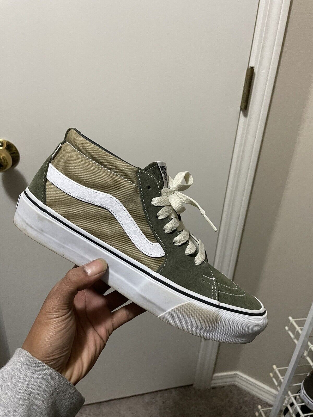 Size 8 - VANS Sk8-Mid Vault LX x JJJJound Green 2021