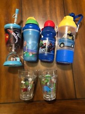 Lot Of 4 Drinking Bottles And 2 Cups Kids Boys