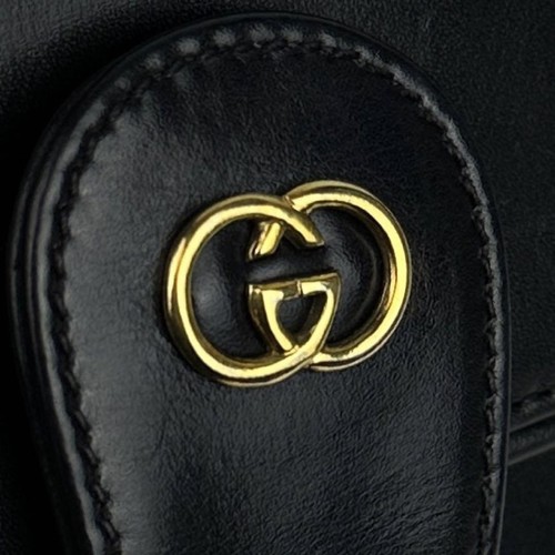 GUCCI Shoulder Bag 2Way Interlocking Gg Black USED - Picture 3 of 10