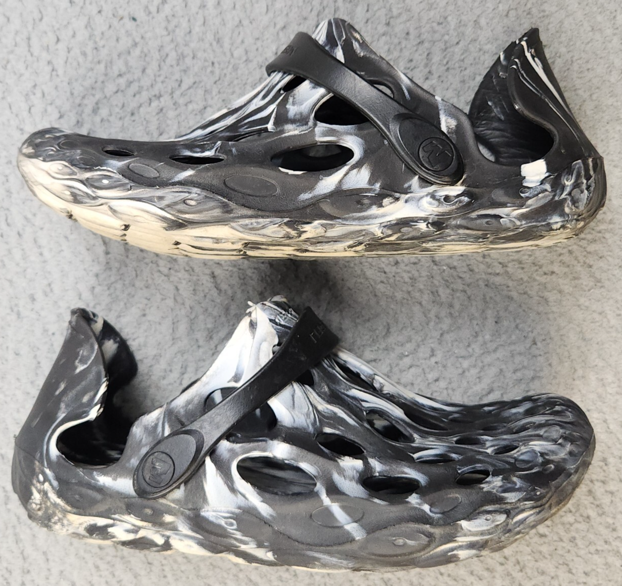 Scarpe Merrell Hydro Moc donna taglia 8 nere bianche slip on acqua escursionismo gomma