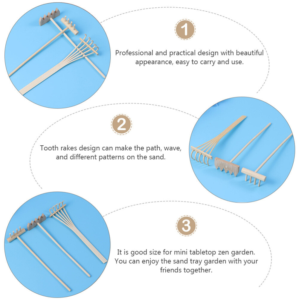 6 Pcs Sandbox Rake Zen Garden Tine Desktop Small Decoration Accessories ...