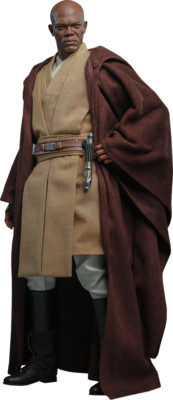 STAR WARS Ep.II Samuel L. Jackson Mace Windu 1/6 Figur Hot Toys Sideshow MMS681