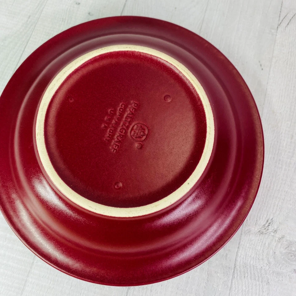 Pfaltzgraff TERRACE RASPBERRY  Embossed Rings Stoneware Rimmed Soup Bowls Set 4 - Image 3 of 4