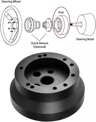 For GM Chevy 5 & 6 Hole Steering Wheel Polished Hub Adapter Flaming River Ididit - Bild 7 von 8