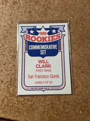 1987 Topps #4 Will Clark Rookies Rookie RC Giants Baseball Card