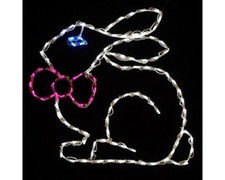 Easter Outdoor Decorations LED Wireframe Art White Bunny Lighted Display NEW