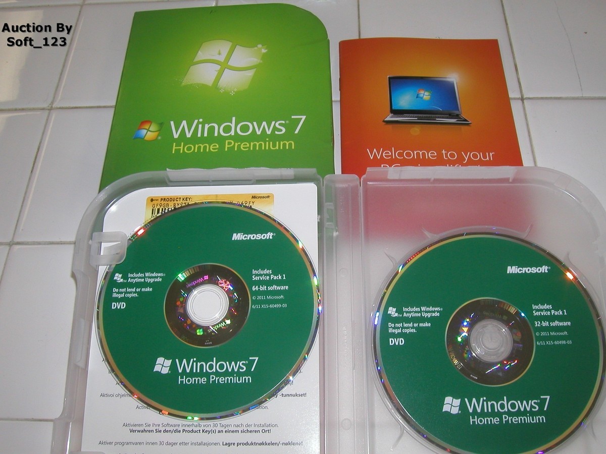 Microsoft Windows 7 Home Premium Full w/SP1 32 Bit & 64 Bit Microsoft Windows 7 Home Premium Full w/SP1 32 Bit & 64 Bit