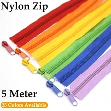 Concealed Invisible Zip Nylon Closed End Hidden Zips 25 Colors Available 5 Meter