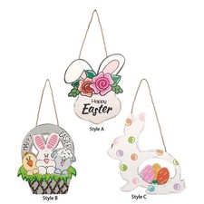 Osterhase Holzschild zum Aufh&auml;ngen, Dekoration, rustikale Wandkunst f&uuml;r