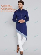 Indian Clothing Fashion Shirt Mens Short Kurta Cotton Traditional Dress Kurta