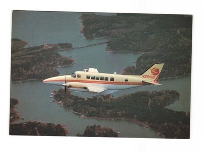 Sunbird Airlines 15 passenger prop jet Beechcraft C99 Vintage postcard unposted
