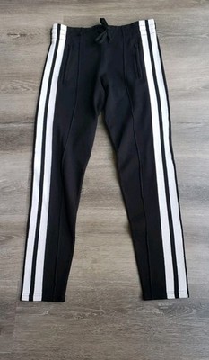 Isabel Marant Etoile Black Track Pants Sz 36 White Stripes Zip Pockets Athletic