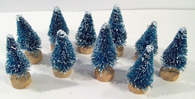 Mini 2'' Bottle Brush Flocked Craft Tree Lot, 10 Count