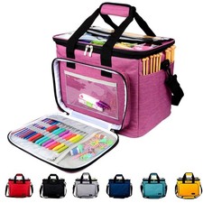 Knitting Bag for Yarn Storage, High Capacity Yarn Totes Organizer with Inner ...