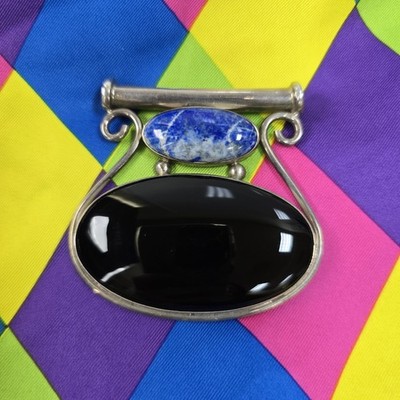 Großer Anhänger Sterling Handarbeit Statement Stück Unisex 925 