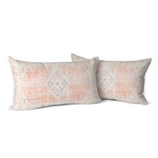 Boho Throw Pillow Covers 12x20 inch Set of 2 20" x 12" Pack of 2 Light-pink