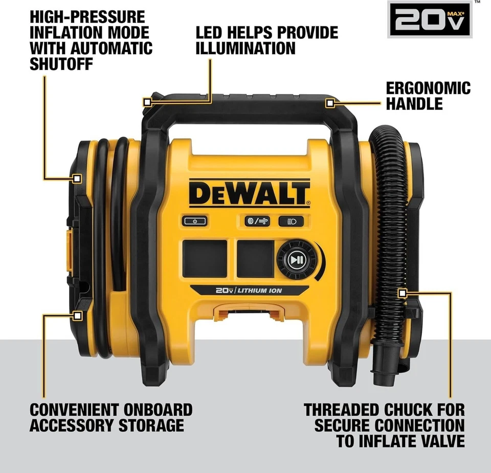 Беспроводной электрический портативный насос DEWALT DCC020IB МАКС. 20 В (только инструмент) - Изображение 3 из 4