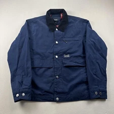 HUF Remington Jacket Chore Coat Mens Medium Blue Lined Corduroy Collar Skater
