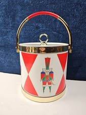 VINTAGE Shelton Ware MCM Nutcracker Drum Christmas Ice Bucket 8" Made in USA