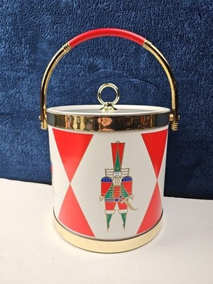 VINTAGE Shelton Ware MCM Nutcracker Drum Christmas Ice Bucket 8'' Made in USA