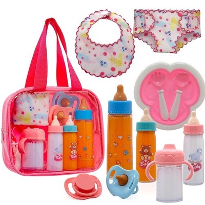 Baby Doll Accessories Magic Bottle Set - 11 Pieces Doll Feeding Pretend Plays...