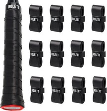 12 Pack Tennis Racket Grip Tape Precut Anti-Slip Absorbent Overgrip Black
