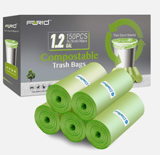 Compostable Trash Bags - FORID 1.2 Gallon Small Garbage Bags 150 Count Mini S...