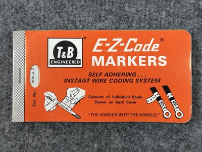 Vintage T & B E Z Code Markers Electric Wire Coding System Wiring Markers Tabs