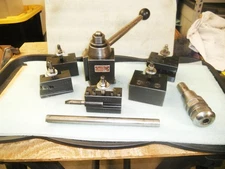 Aloris CX (CXA) Quick Change Tool Post, Piston Clamp w/ 5 Yuasa & Aloris Holders