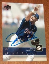 2002 Upper Deck San Diego Padres Julius Matos Hand Signed Autographed Card