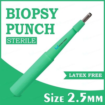 Disposable Biopsy Punch 2.5MM Micro Dermal Body Piercing Sterile Pack of 100Pcs