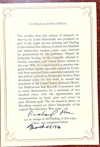 LAFAYETTE IN AMERICA 1976 First Bicentennial Edition Signed Numbered COA Leather - Imagen 6 de 21
