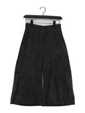 Reiss Women's Trousers UK 6 Grey Leather with Polyester Wide-Leg Cropped