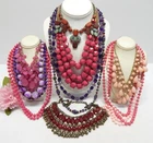 VINTAGE TO NOW FASHION/COSTUME JEWELRY NECKLACE LOT, ASSORTED TYPES & MATERIALS
